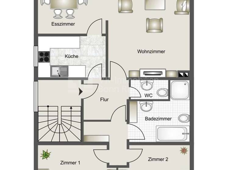 Wohnung zum Kauf 263.000 € 4 Zimmer 93 m²<br/>Wohnfläche Dachgeschoss, 2.<br/>Geschoss Alfter Alfter 53347