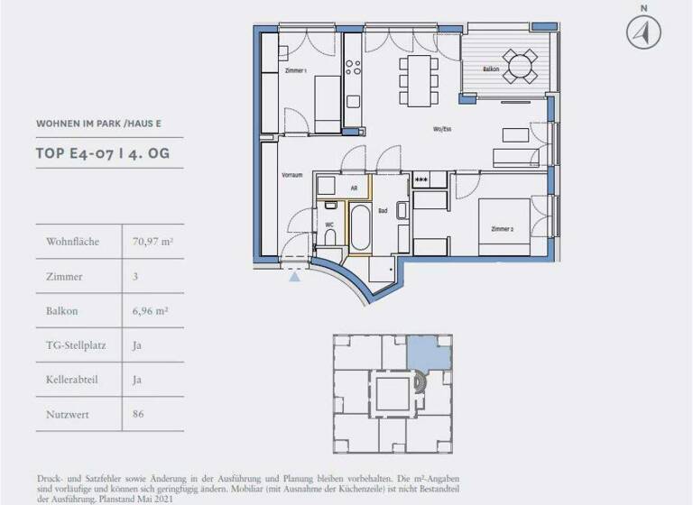 Wohnung zum Kauf provisionsfrei 366.000 € 3 Zimmer 71 m² Jakomini Graz 8010