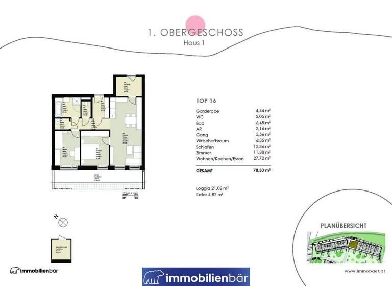 Wohnung zum Kauf - Erstbezug 369.000 € 3 Zimmer 78,5 m² 1. Geschoss Kienzlstraße 5 Bad Schallerbach 4701