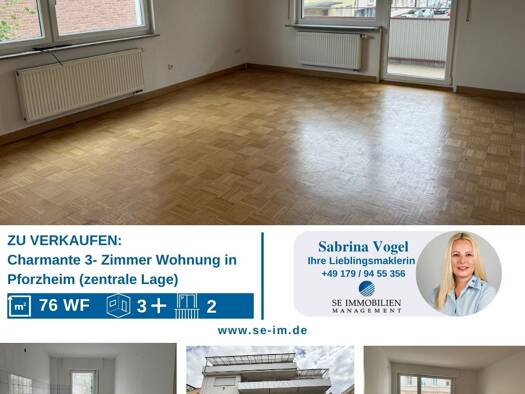 Wohnung zum Kauf 155.000 € 3 Zimmer 76,7 m² 1. Geschoss Weststadt Pforzheim 75172