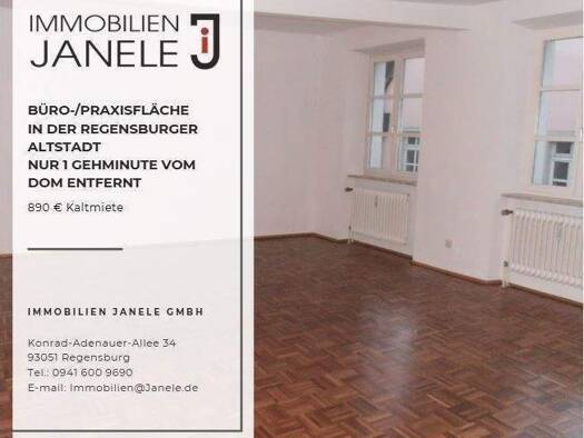 Bürofläche zur Miete provisionsfrei 890 € 3 Zimmer 76,4 m² Bürofläche Innenstadt Regensburg 93047