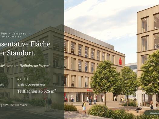 Büro zur Miete - Erstbezug provisionsfrei 22,50 € 526 m² Bürofläche teilbar ab 526 m² Weisenau Mainz 55130