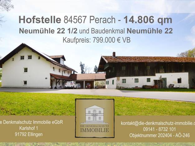 Bauernhaus zum Kauf 799.000 € 187,1 m² 14.806 m² Grundstück Neumühle Perach 84567