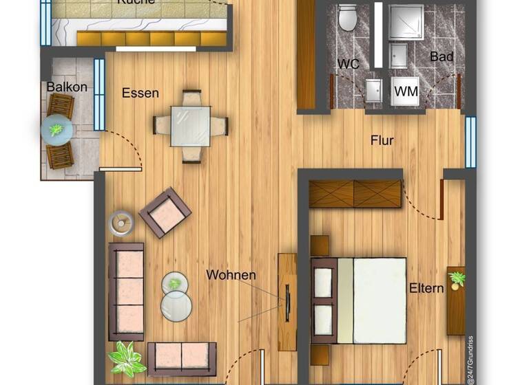Wohnung zum Kauf 195.000 € 2,5 Zimmer 74 m² 1. Geschoss Königsbronn Königsbronn, Württemberg 89551