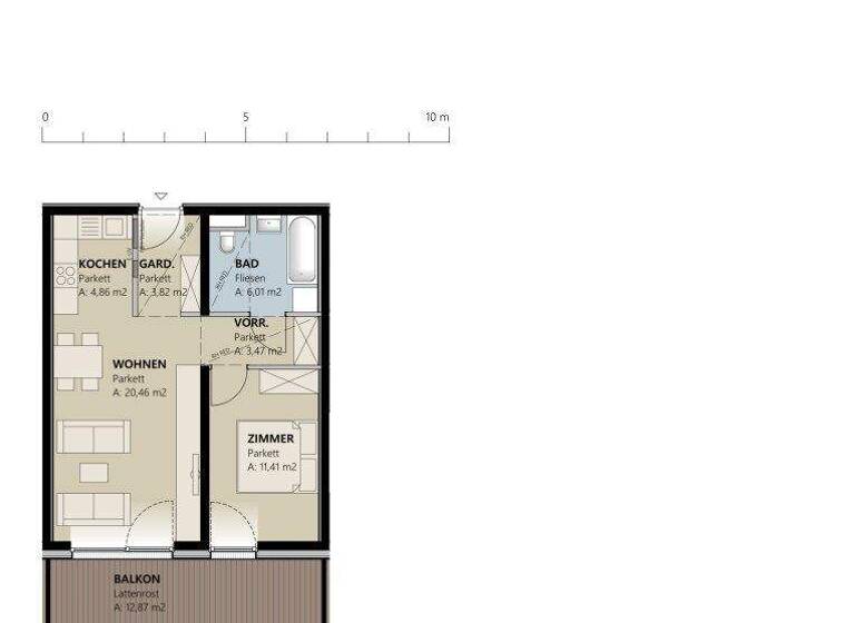 Wohnung zur Miete - Erstbezug 601 € 2 Zimmer 50 m² Zollhausstraße Kappl 6555