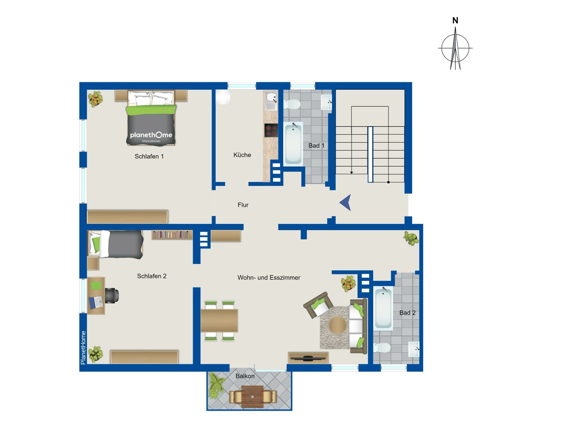 Wohnung zum Kauf 179.000 € 3 Zimmer 84,2 m²<br/>Wohnfläche 1.<br/>Geschoss Bergborbeck Essen 45355