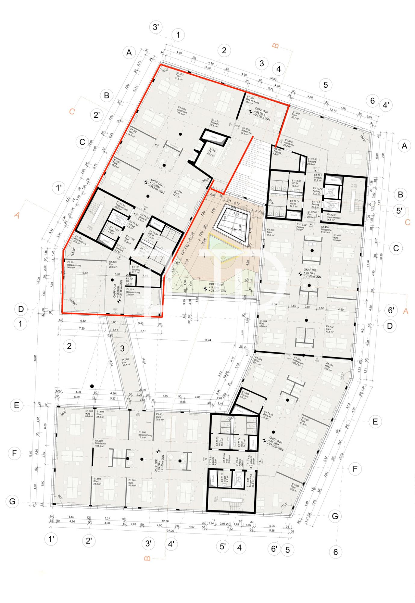 Büro-/Praxisfläche zur Miete 17,50 € 2.850 m²<br/>Bürofläche ab 400 m²<br/>Teilbarkeit Garstedt Norderstedt 22848