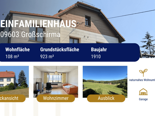 Einfamilienhaus zum Kauf 150.000 € 5 Zimmer 108 m² 923 m² Grundstück Rothenfurth Großschirma 09603