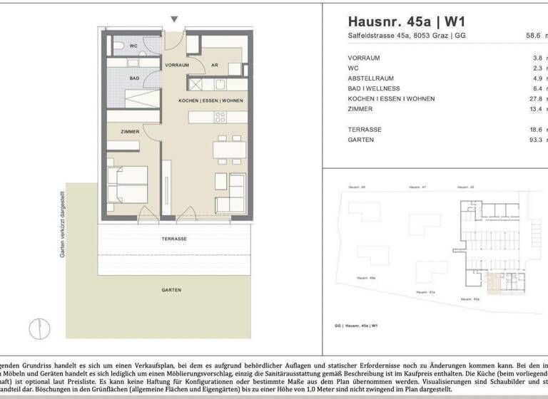Wohnung zum Kauf - Erstbezug 355.000 € 2 Zimmer 58,6 m² EG frei ab sofort Salfeldstraße 45a Straßgang Graz,16.Bez.:Straßgang 8054