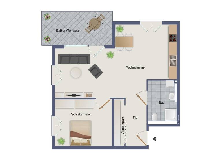 Wohnung zur Miete - Erstbezug 900 € 2 Zimmer 70,6 m² 2. Geschoss frei ab sofort Horb 72160