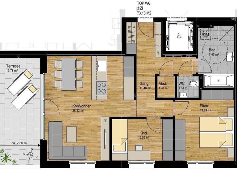 Terrassenwohnung zum Kauf - Erstbezug provisionsfrei 477.000 € 3 Zimmer 73,1 m² 1. Geschoss Im Bruel 15 Nenzing 6710
