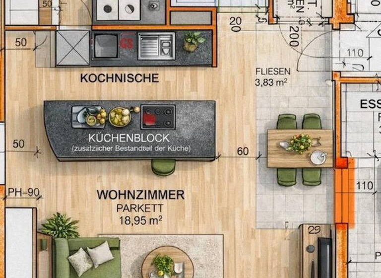 Terrassenwohnung zur Miete 660 € 1,5 Zimmer 40 m² 1. Geschoss Beethovengasse 1 Mödling 2340