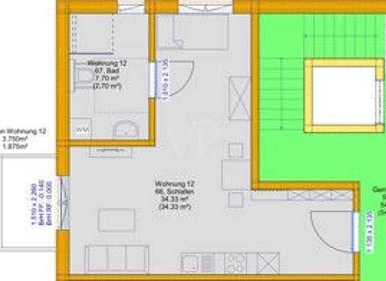 Studio zum Kauf provisionsfrei 171.300 € 1 Zimmer 43,9 m² Oberdachstetten 91617