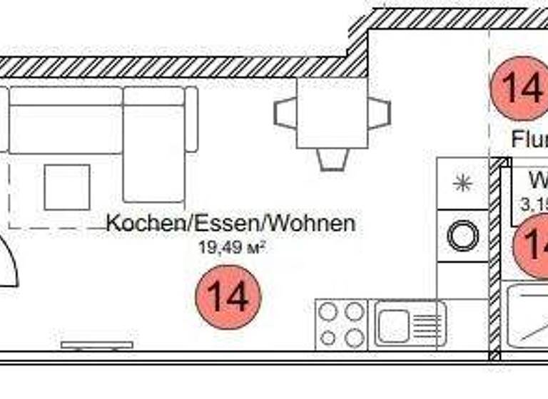 Studio zum Kauf provisionsfrei 132.000 € 1 Zimmer 31,4 m² 2. Geschoss frei ab 01.12.2026 Pfullendorf 88630