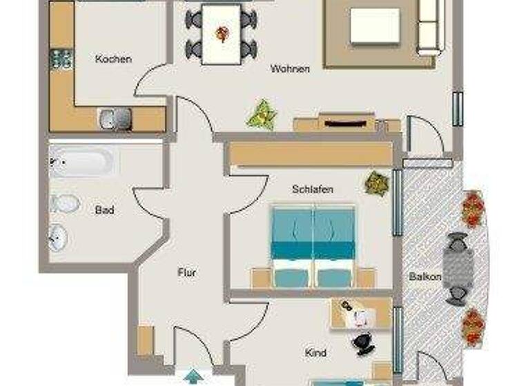 Wohnung zur Miete nur mit Wohnberechtigungsschein 384 € 2,5 Zimmer 60,4 m² 1. Geschoss Leibnizstraße 112 Baukau-Ost Herne 44629