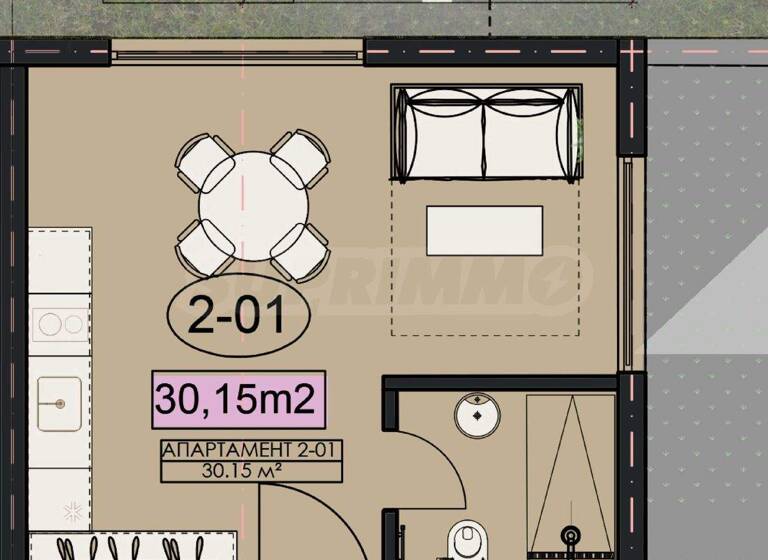 Studio zum Kauf 47.580 € 1 Zimmer 39,7 m² Velingrad