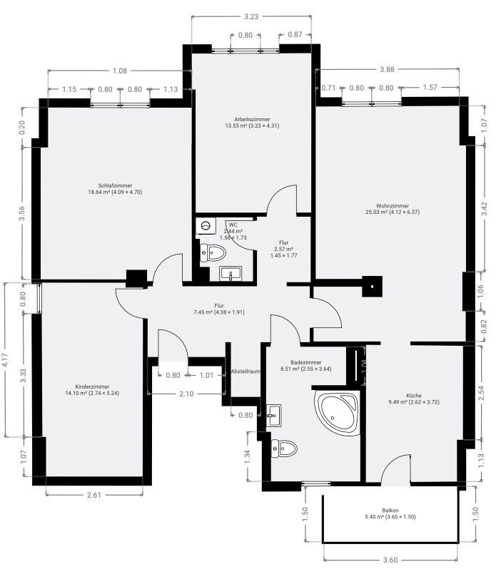 Wohnung zur Miete 642 € 4 Zimmer 107 m²<br/>Wohnfläche EG<br/>Geschoss Leipziger Straße 167 Pölbitz 315 Zwickau / Pölbitz 08058