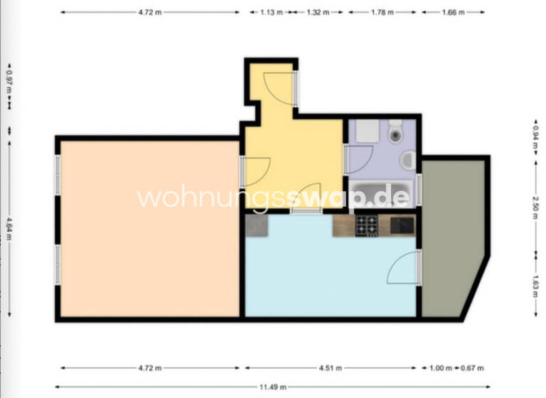 Studio zur Miete Tauschwohnung 530 € 1 Zimmer 56 m² EG Brandenburger Vorstadt Potsdam 14471