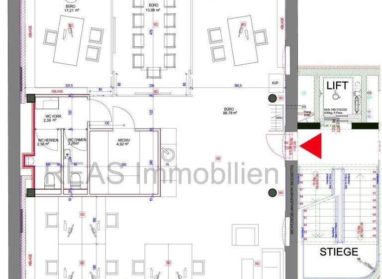 Büro zum Kauf 1.389.000 € 6 Zimmer 280,9 m² Bürofläche Wien 1100