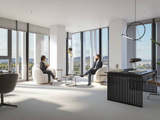 Bürofläche zur Miete - Erstbezug 1.075 m² Bürofläche teilbar ab 530 m² Wien 1220