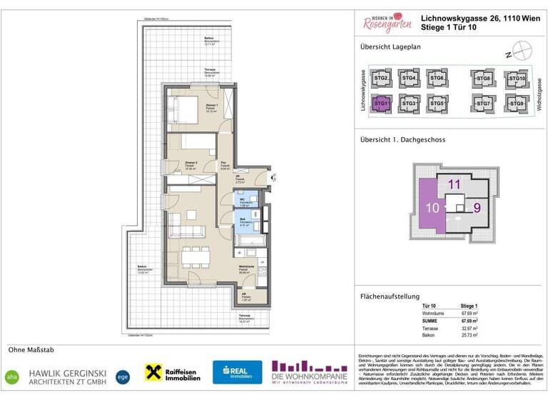 Wohnung zum Kauf - Erstbezug provisionsfrei 429.009 € 3 Zimmer 67,7 m² Lichnowskygasse 26 Wien 1110