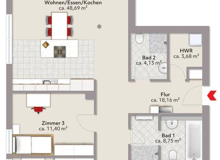 Wohnung zur Miete 1.990 € 4 Zimmer 130,5 m²<br/>Wohnfläche 4.<br/>Geschoss Harburg Hamburg 21079