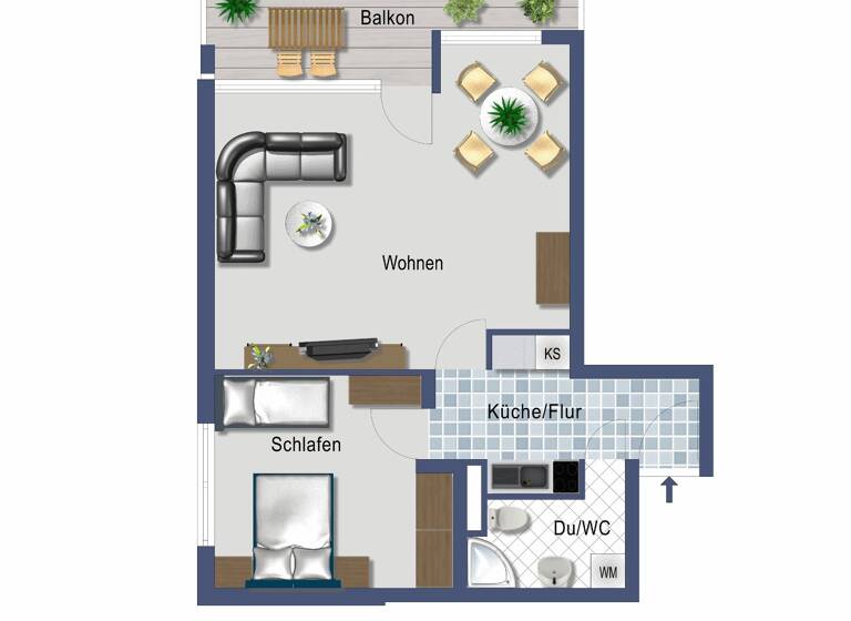 Wohnung zur Miete Wohnen auf Zeit 1.190 € 2 Zimmer 65 m²<br/>Wohnfläche ab sofort<br/>Verfügbarkeit Schlüterstraße 6 Mögeldorf Nürnberg 90480