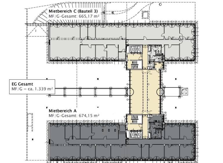 Büro zur Miete provisionsfrei 15 € 1.339 m² Bürofläche teilbar ab 1.339 m² Südviertel Essen 45128
