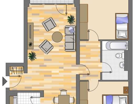 Wohnung zur Miete nur mit Wohnberechtigungsschein 435 € 3,5 Zimmer 78,6 m² EG frei ab 05.09.2026 Uhlandstraße 37 Mitte Innenstadt-Nord 44147