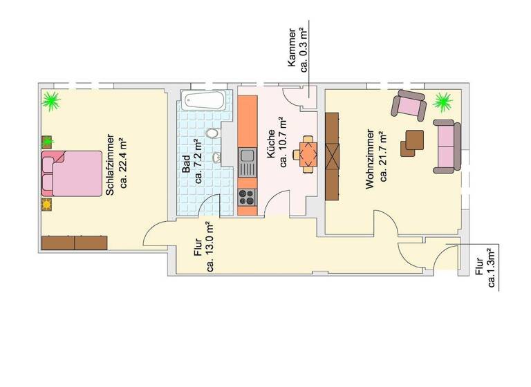 Wohnung zur Miete 657 € 2 Zimmer 77 m² 3. Geschoss Schild 3 Innenstadt Braunschweig 38100