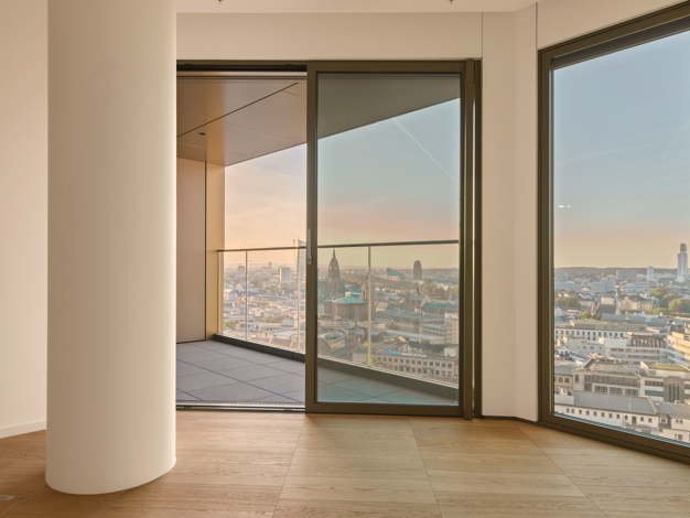 Wohnung zur Miete 3.200 € 3 Zimmer 102,8 m² 14. Geschoss Innenstadt Frankfurt am Main 60311