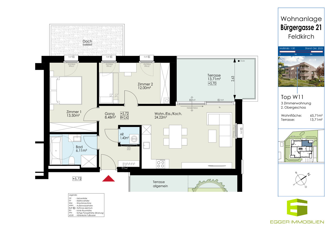 Wohnung zum Kauf 470.000 € 3 Zimmer 65,7 m²<br/>Wohnfläche 2.<br/>Geschoss 01.10.2026<br/>Verfügbarkeit Bürgergasse 21 Feldkirch / Altenstadt 6800