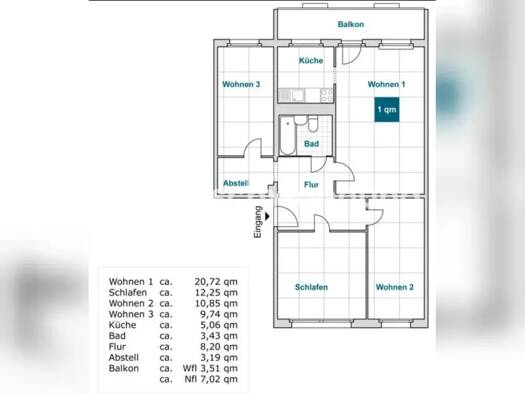 Wohnung zur Miete Tauschwohnung 635 € 4 Zimmer 75 m² 3. Geschoss Prohlis-Nord Ortsamtsbereich Prohlis 01239