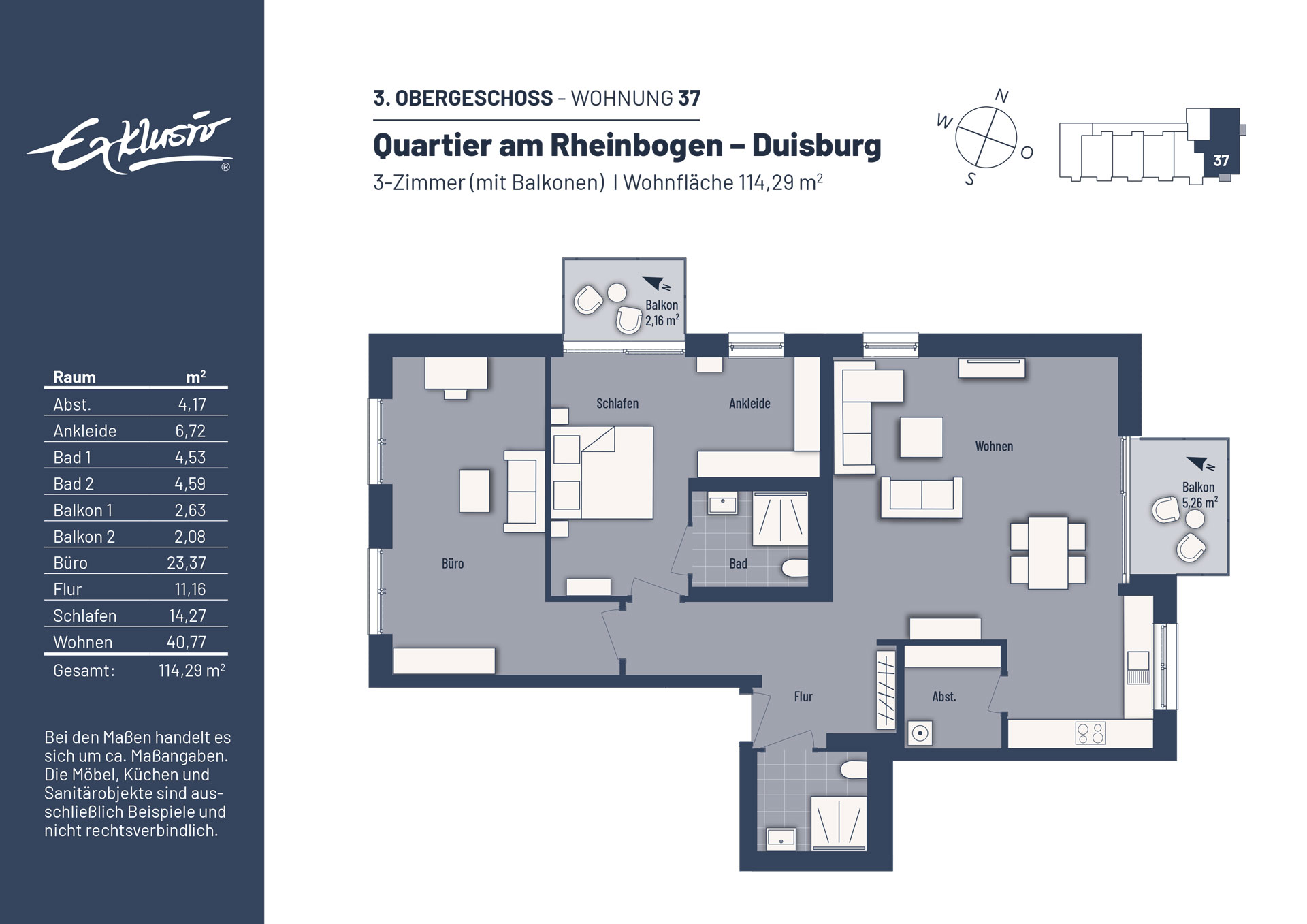 Wohnung zum Kauf provisionsfrei 479.000 € 3 Zimmer 114,3 m²<br/>Wohnfläche 3.<br/>Geschoss Buchholz Duisburg 47249