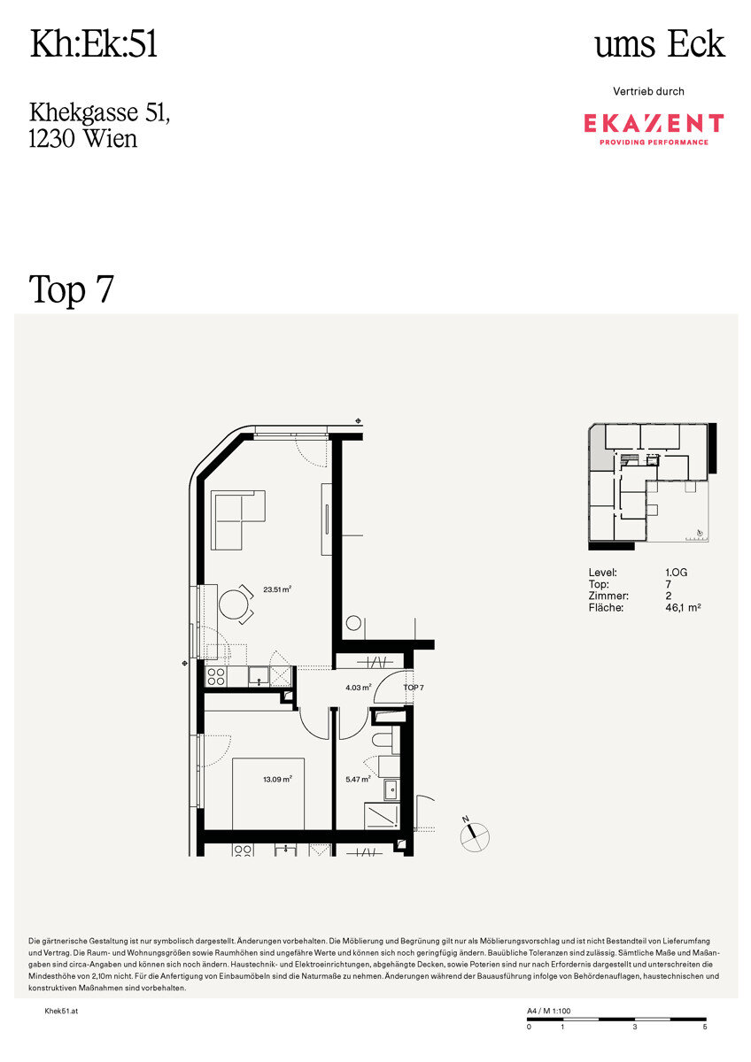 Wohnung zum Kauf provisionsfrei 239.000 € 2 Zimmer 46,3 m²<br/>Wohnfläche 1.<br/>Geschoss Wien 1230