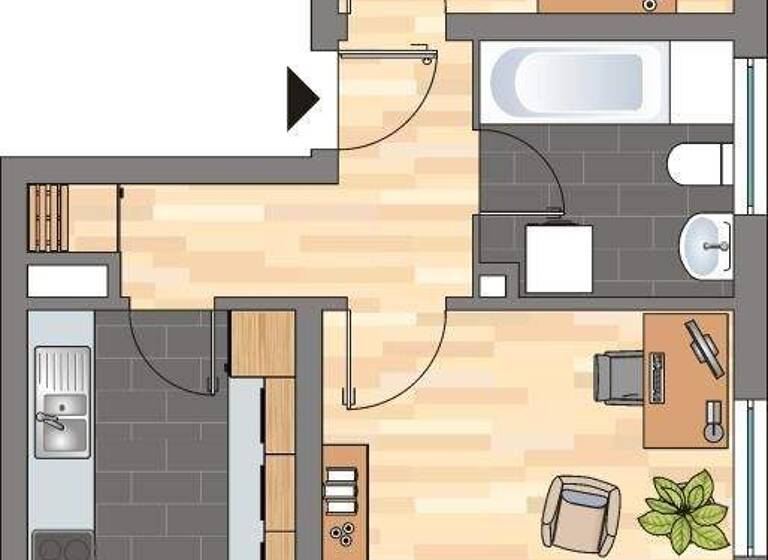 Wohnung zur Miete 539 € 2 Zimmer 55,3 m² 2. Geschoss Hausener Weg 32 Bad Dürkheim 67098