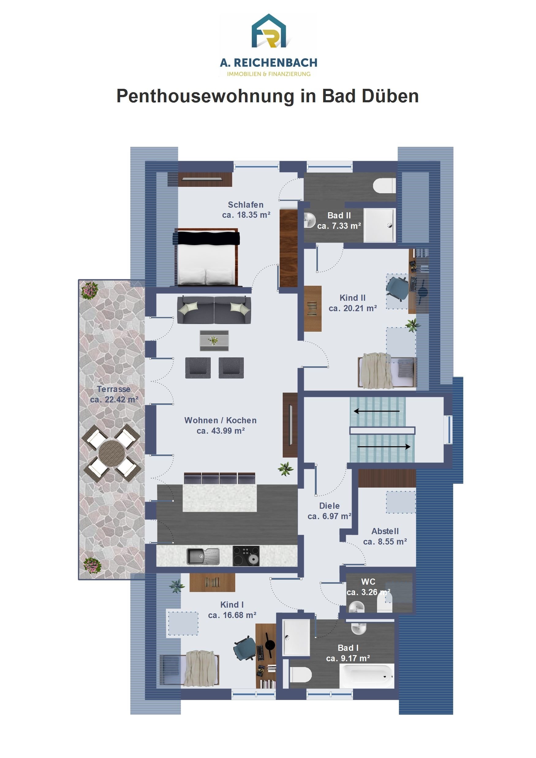 Studio zur Miete 1.290 € 4 Zimmer 122,3 m²<br/>Wohnfläche 2.<br/>Geschoss ab sofort<br/>Verfügbarkeit Louise-Hauffe-Ring 34 Bad Düben Bad Düben 04849