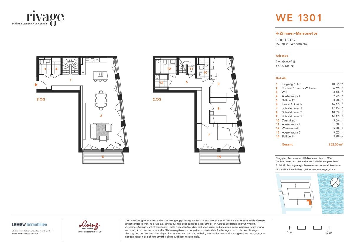 Wohnung zum Kauf 1.499.000 € 4 Zimmer 152,3 m²<br/>Wohnfläche 3.<br/>Geschoss Altstadt Mainz 55120