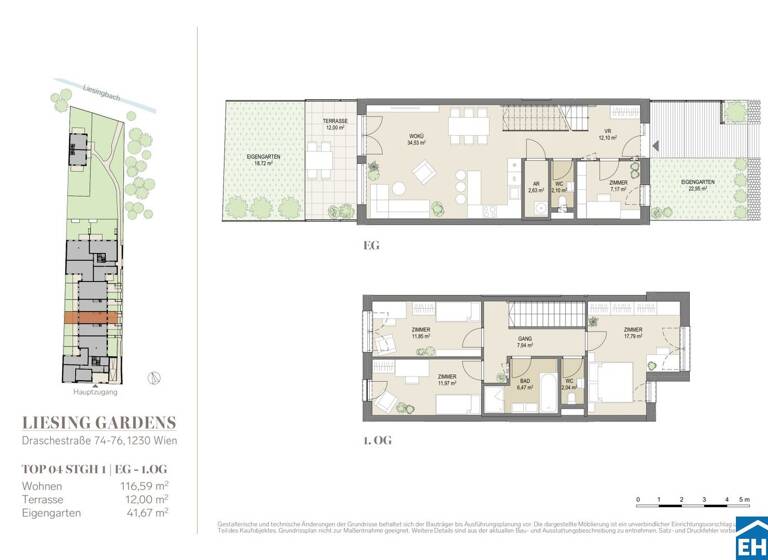 Wohnung zum Kauf - Erstbezug 629.100 € 5 Zimmer 116,6 m² EG Draschestraße Wien 1230