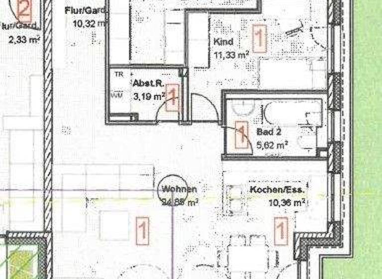 Wohnung zur Miete - Erstbezug 1.330 € 3,5 Zimmer 94,8 m² EG frei ab 01.04.2026 Kluftern Friedrichshafen 88048