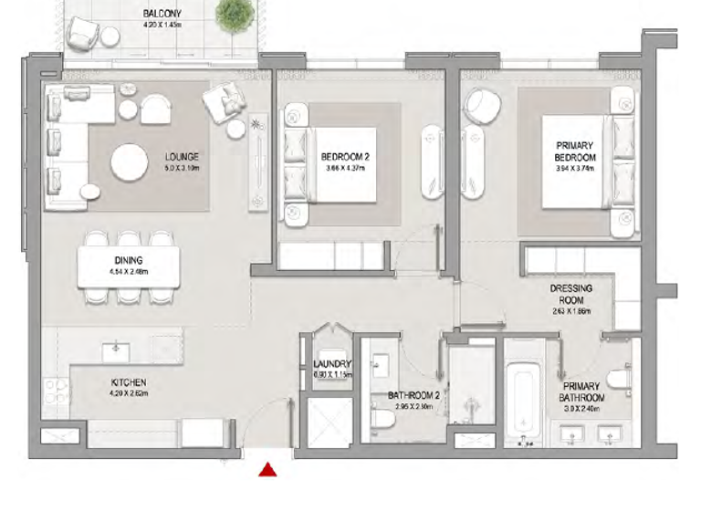 Wohnung zum Kauf 747.368 € 3 Zimmer 115,6 m² Dubai