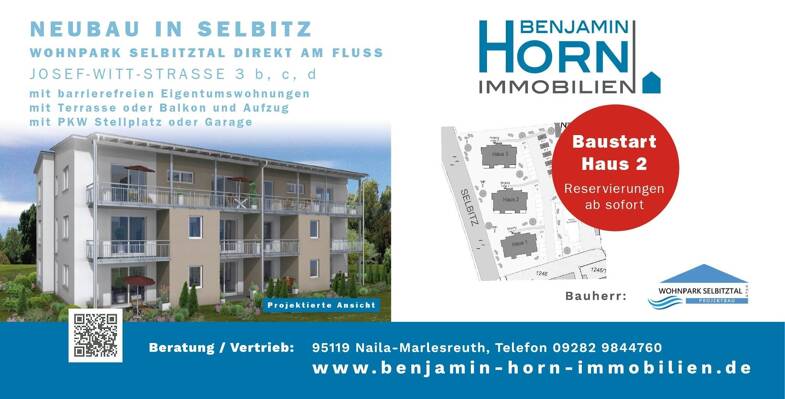 Wohnung zum Kauf 182.225 € 1 Zimmer 49,3 m² frei ab sofort Selbitz Selbitz 95152