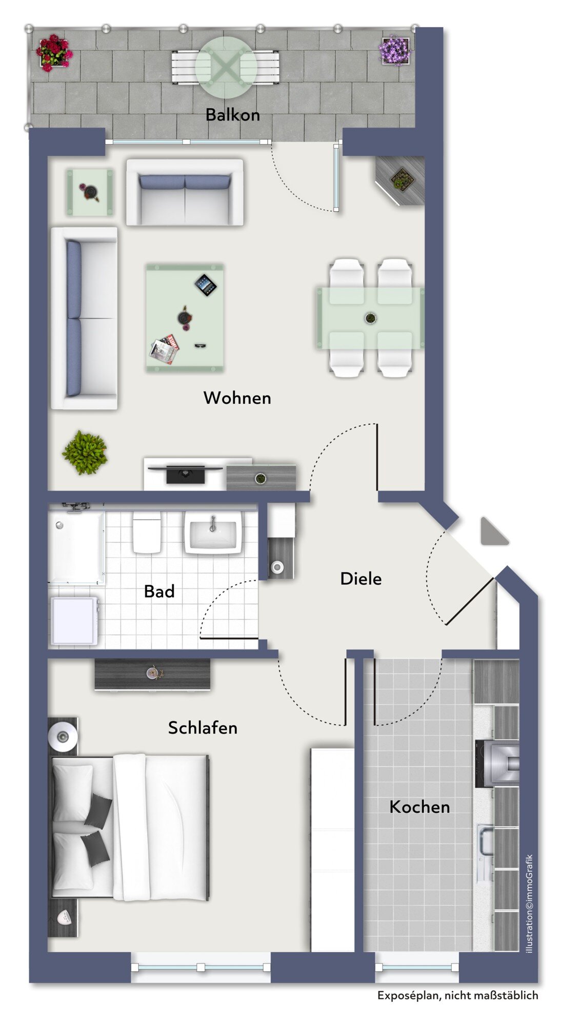 Wohnung zum Kauf 158.000 € 2 Zimmer 57 m²<br/>Wohnfläche Greven Greven 48268