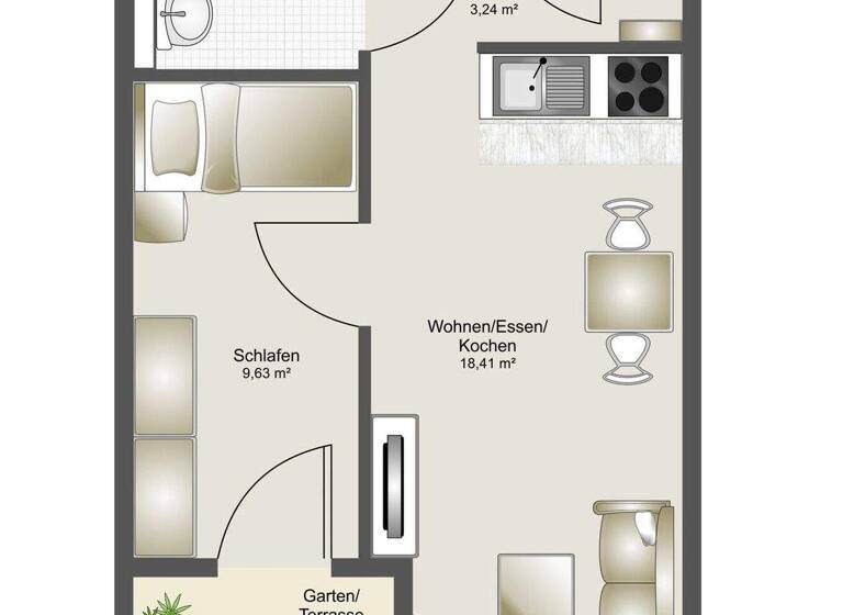 Wohnung zum Kauf 155.000 € 2 Zimmer 40 m² EG Fischach 86850