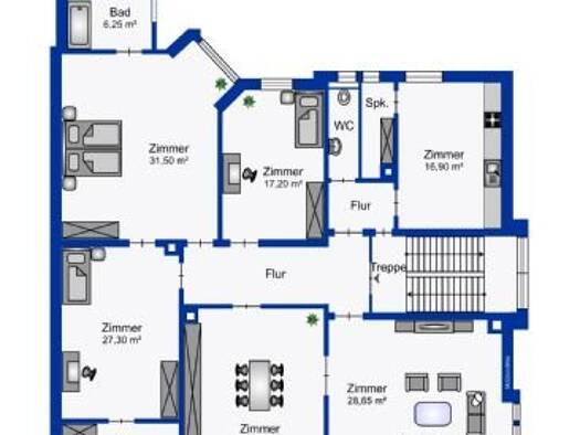 Wohnung zur Miete 1.350 € 5 Zimmer 162 m² 4 Geschosse frei ab sofort Nordstadt Offenburg 77652