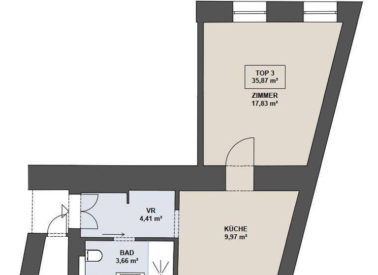Studio zum Kauf 229.000 € 1 Zimmer 35,9 m² Schönbrunner Straße 60 Wien 1050