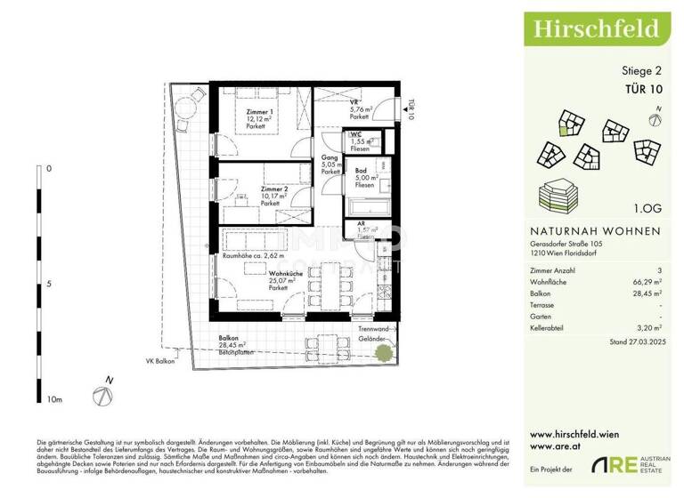 Wohnung zum Kauf - Erstbezug provisionsfrei 415.000 € 3 Zimmer 66,3 m² Wien 1210