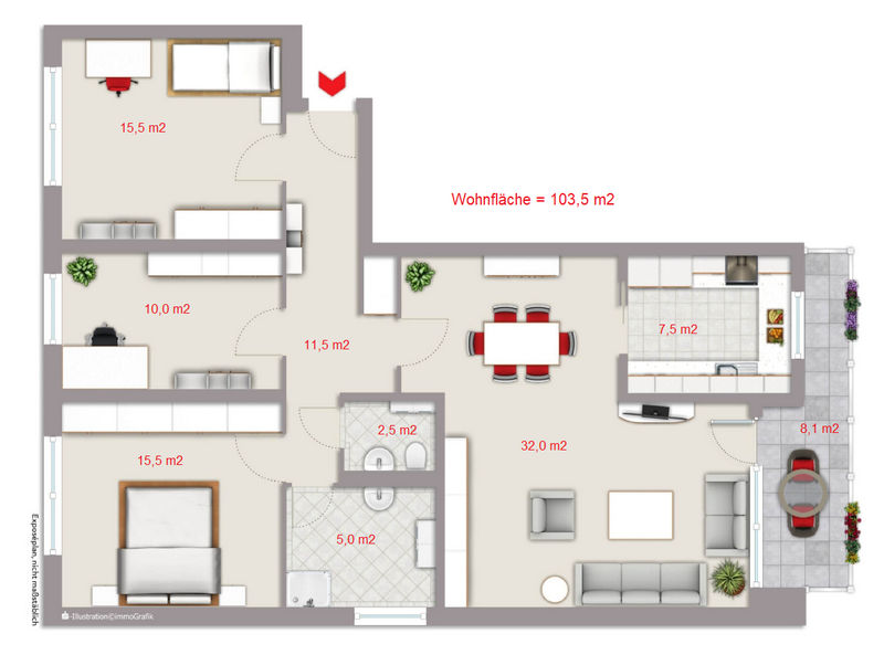 Wohnung zur Miete 700 € 4 Zimmer 103 m²<br/>Wohnfläche ab sofort<br/>Verfügbarkeit Heinrich-Lübke-Str. Kaarst Kaarst 41564