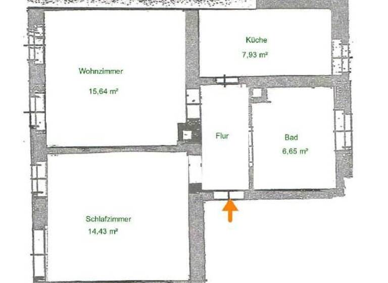 Wohnung zur Miete 280 € 2 Zimmer 48,2 m² EG frei ab sofort Mittweida 09648