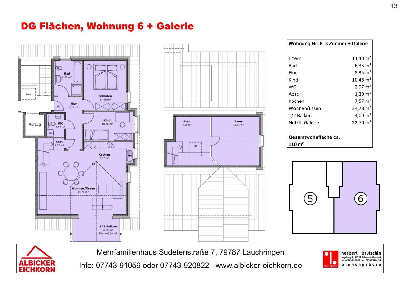 Wohnung zum Kauf provisionsfrei 454.000 € 4 Zimmer 110 m²<br/>Wohnfläche 3.<br/>Geschoss Sudetenstraße 7a Unterlauchringen Unterlauchringen 79787